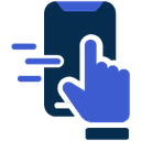 An icon showing a hand swiping on a phone