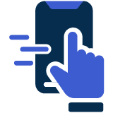 An icon showing a hand swiping on a phone