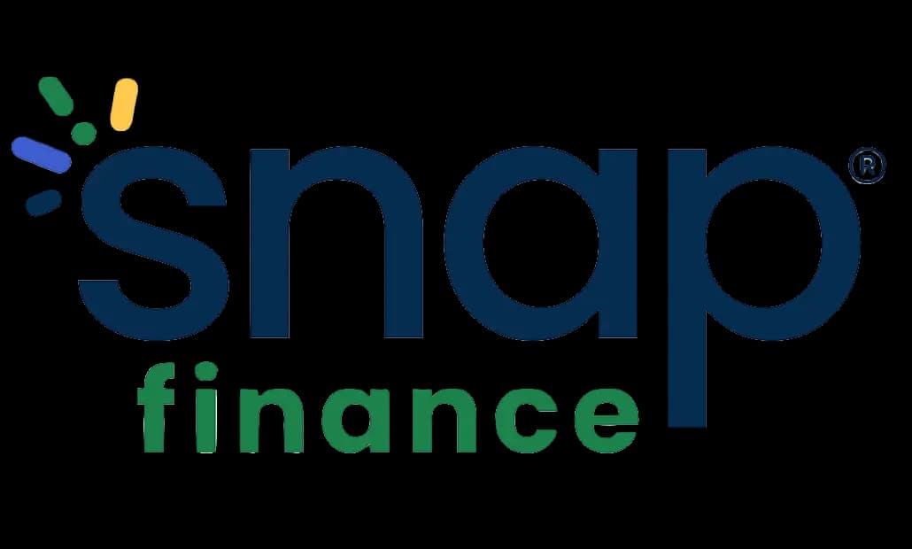 The Snap Finance logo with "snap" in dark blue and "finance" in green, featuring colorful accents.