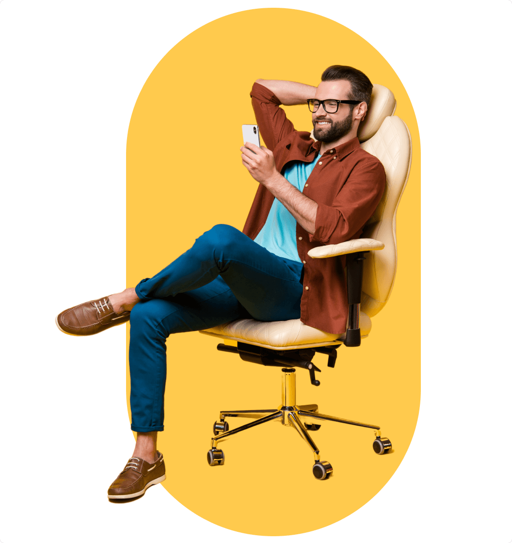 man looking his phone