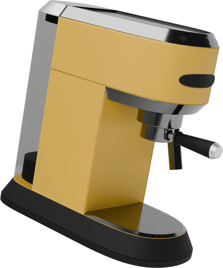 Yellow espresso machine