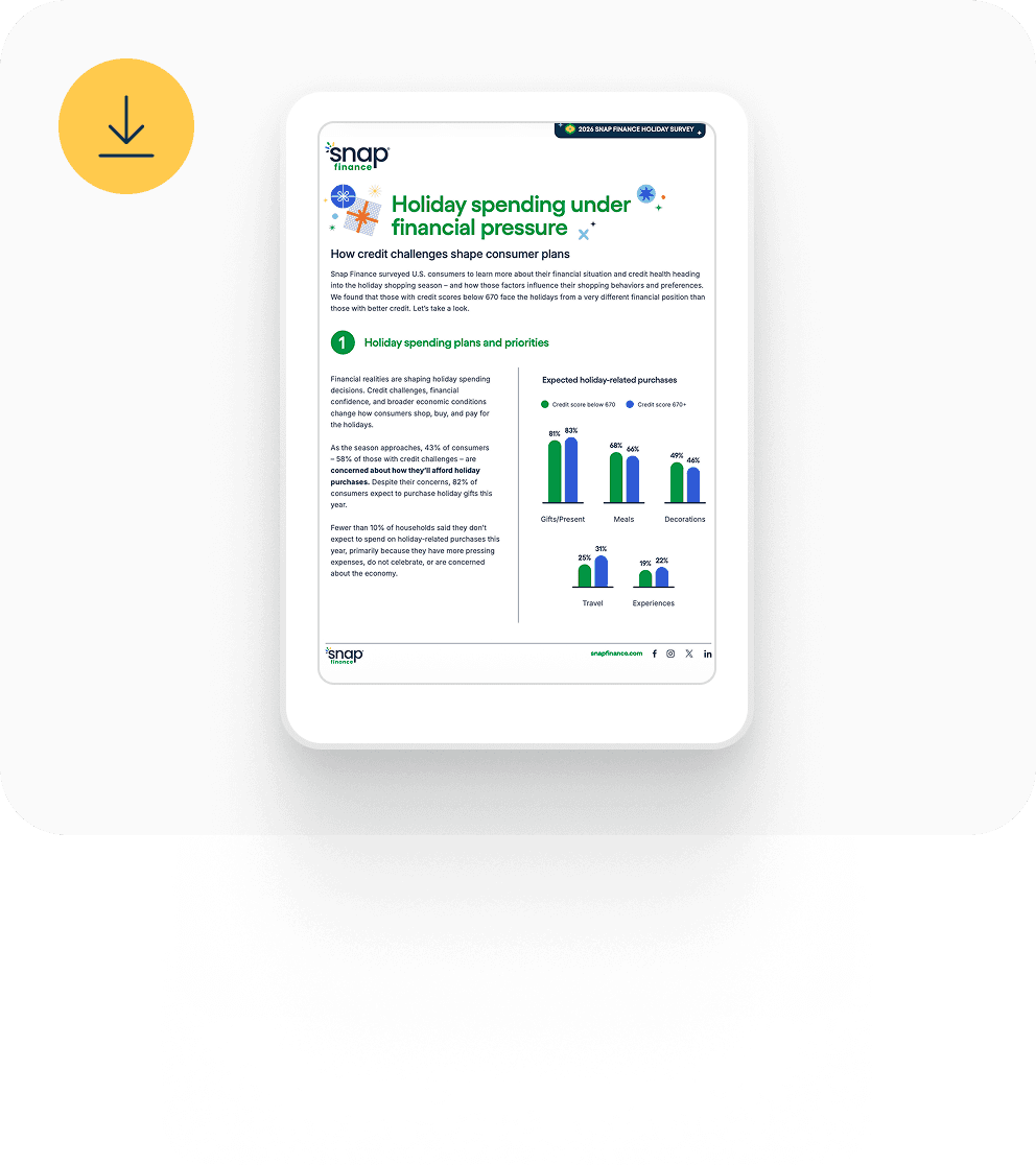 A digital infographic titled "Holiday spending under financial pressure," showing charts and data on consumer spending habits.