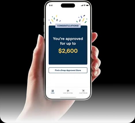 Person shopping on their phone with Snap Finance