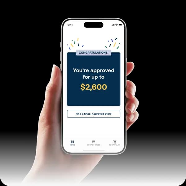 Person shopping on their phone with Snap Finance